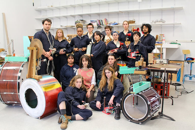 Group of people with musical instruments.