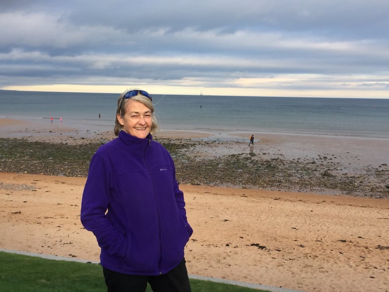 Rosie Seton portrait by the ocean