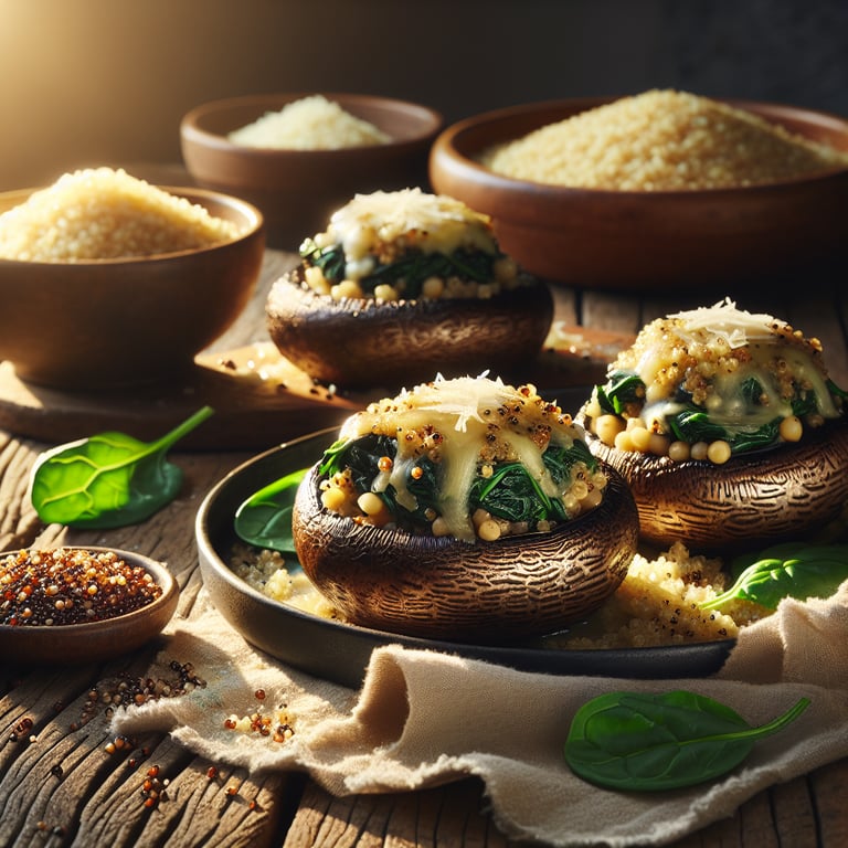 Stuffed Portobello Mushrooms with Quinoa and Spinach