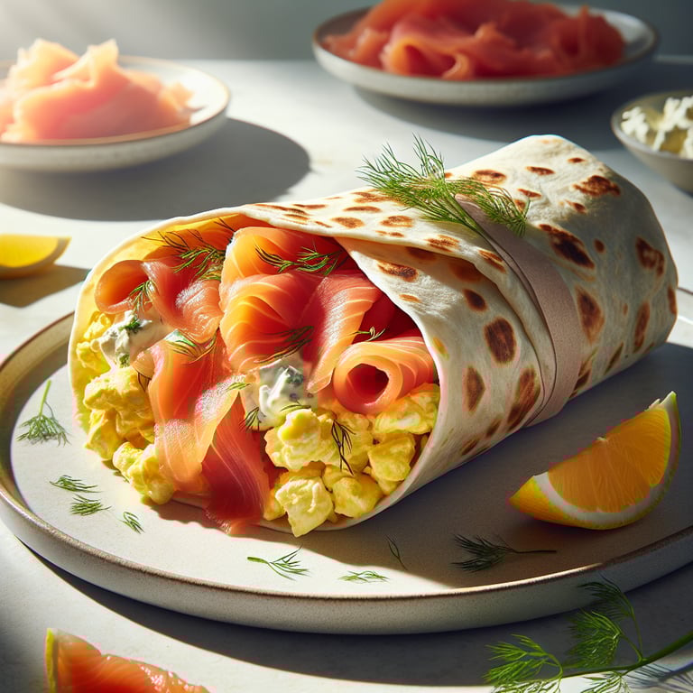 Smoked Salmon Breakfast Burrito