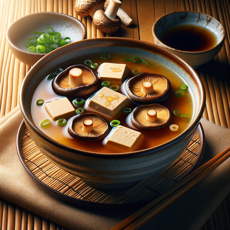 Miso Soup with Shiitake Mushrooms and Tofu