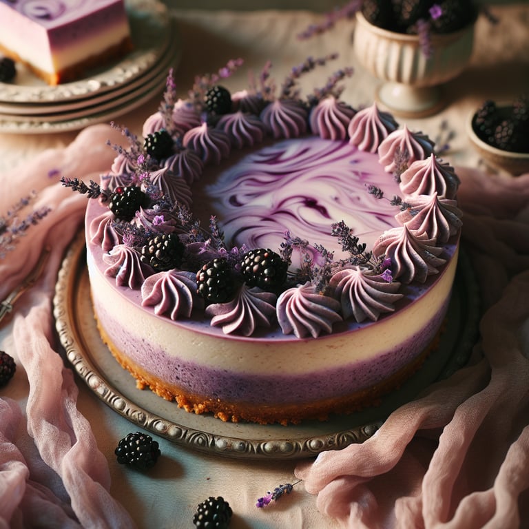 Blackberry Lavender Cheesecake