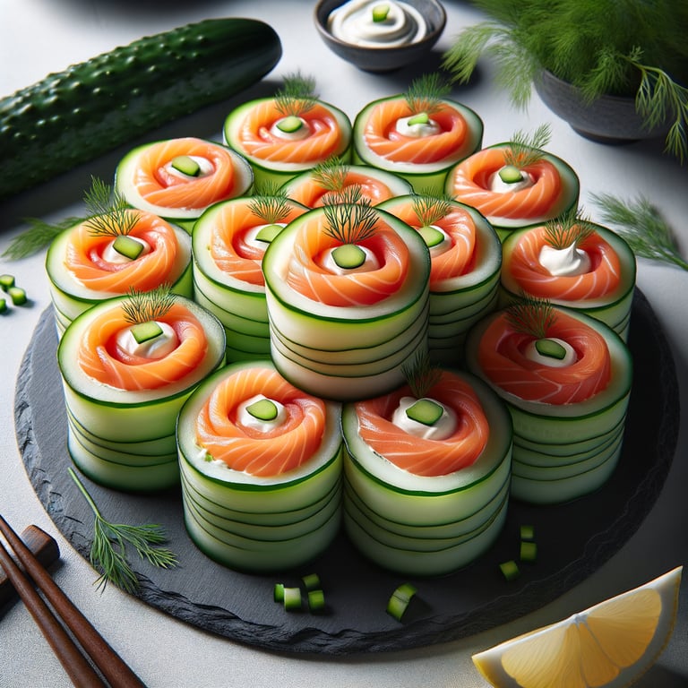 Smoked Salmon and Cucumber Rolls