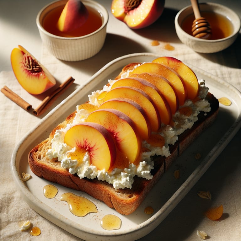 Cottage Cheese and Peach Toast