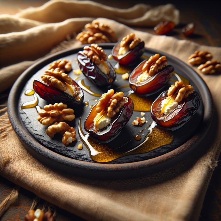 Goat Cheese and Walnut Stuffed Dates