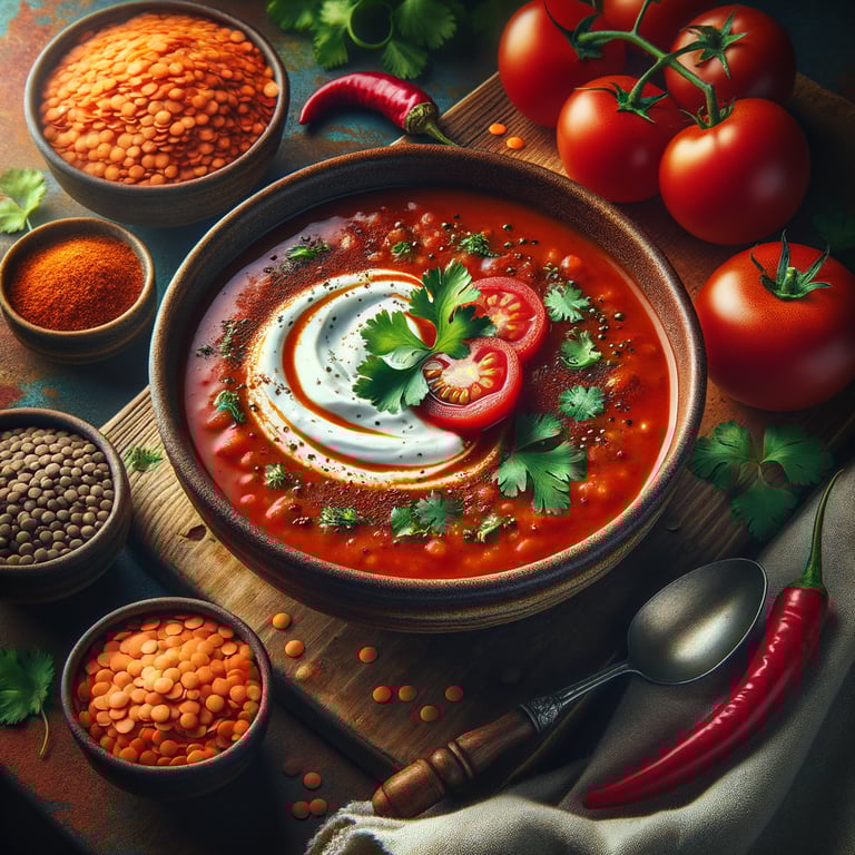 Spicy Tomato and Lentil Soup