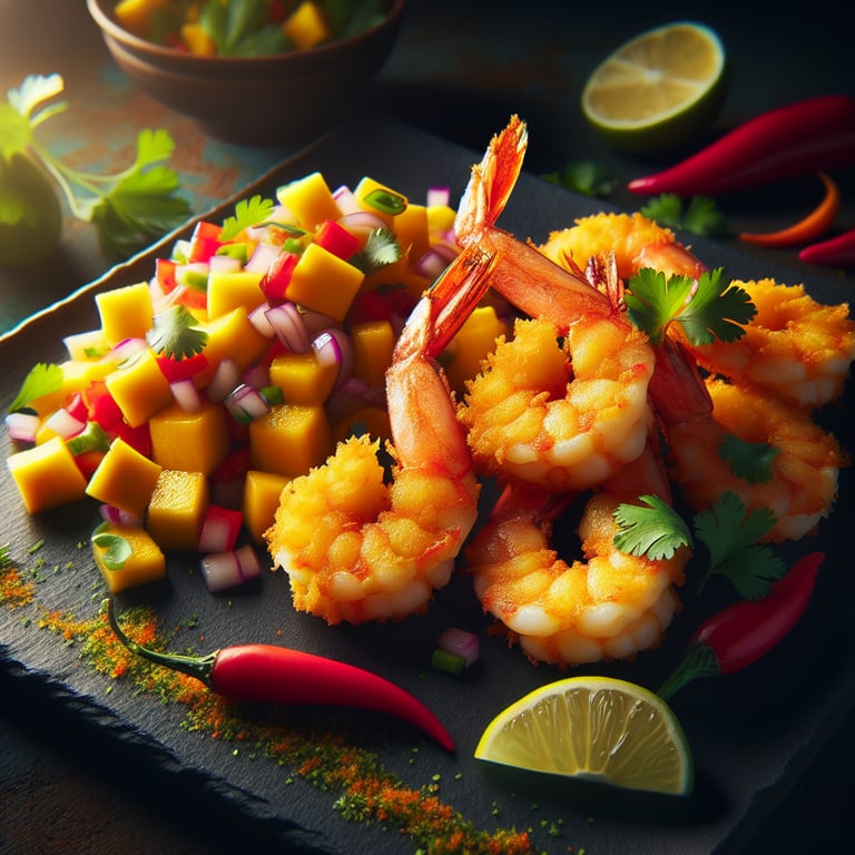Wasabi Shrimp with Mango Salsa