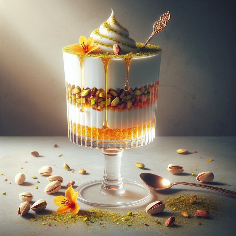 Saffron and Pistachio Yogurt Parfait