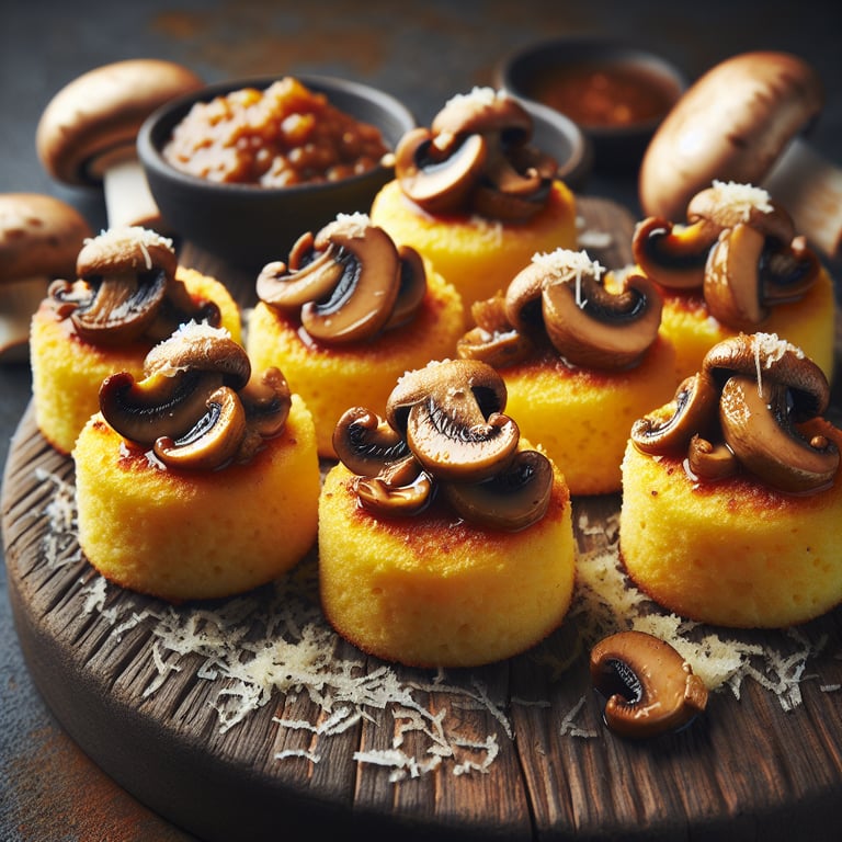 Crispy Polenta Bites with Mushroom Ragout