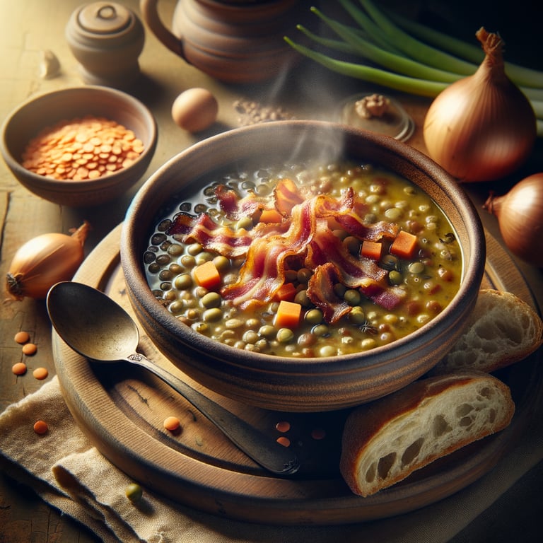 Smoky Bacon and Lentil Soup