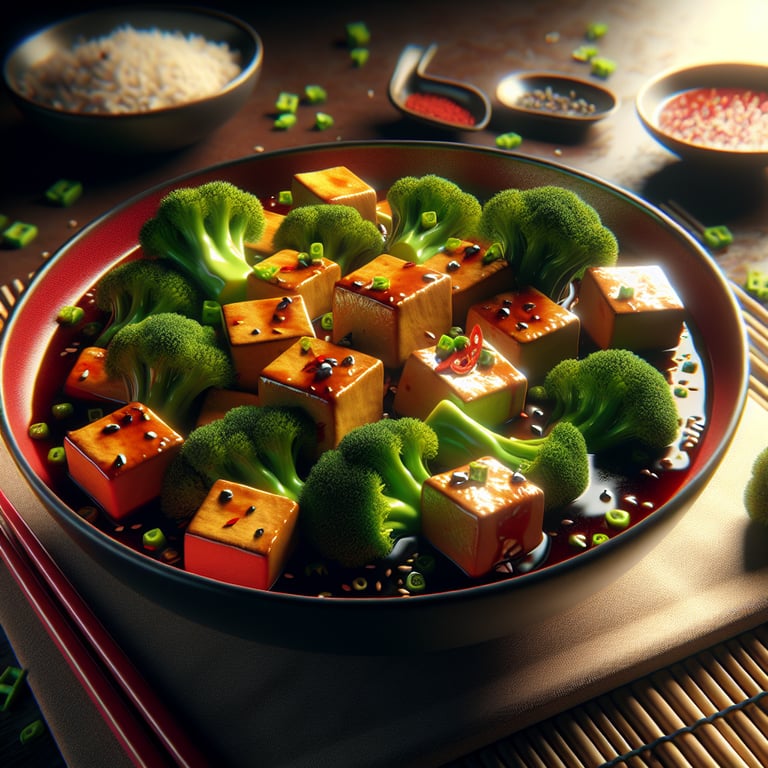 Szechuan Tofu and Broccoli Stir-Fry