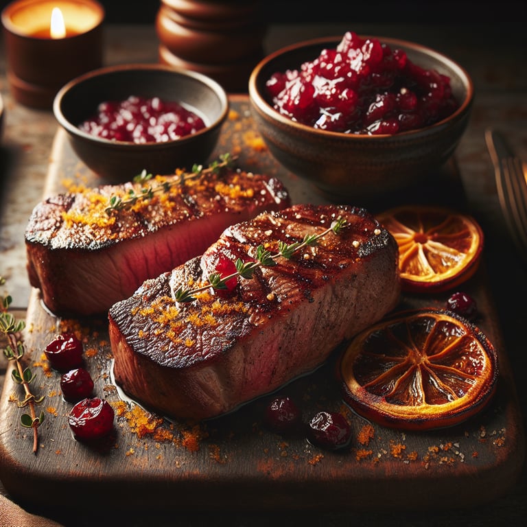 Spiced Venison with Cranberry Chutney