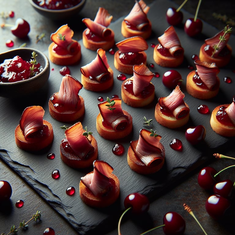 Smoked Duck and Cherry Chutney Canaps