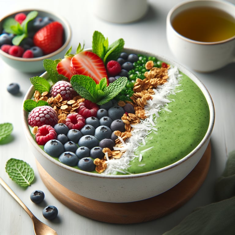 Green Tea and Mint Smoothie Bowl