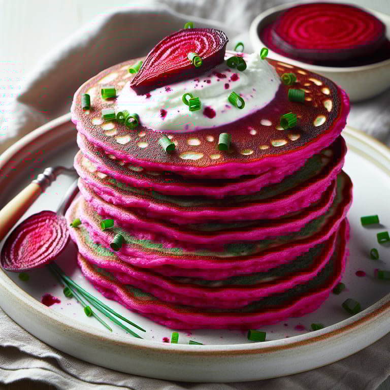 Beet and Ricotta Pancakes