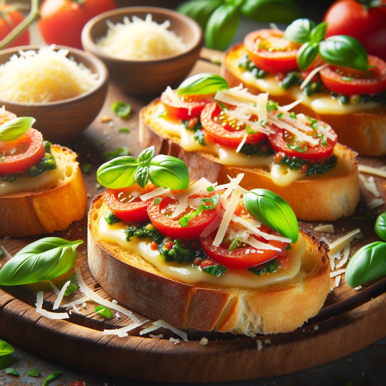 Parmesan Crusted Bruschetta
