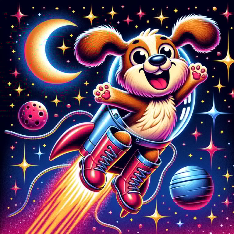 Dog in Rocket Boots