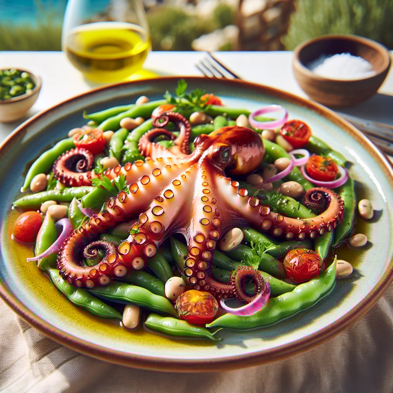 Grilled Octopus with Fava Bean Salad