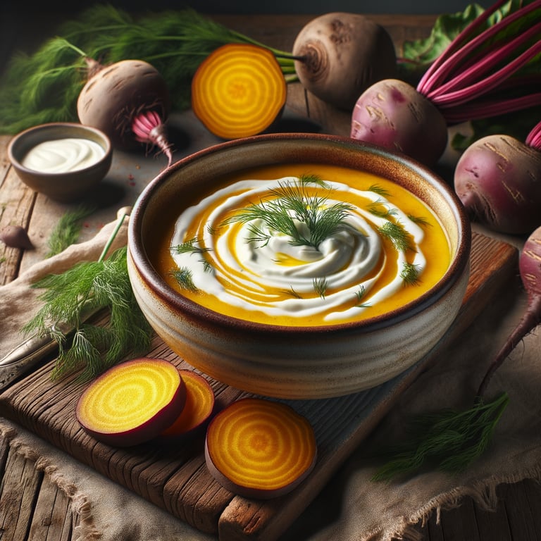 Golden Beet Soup with Dill and Yogurt