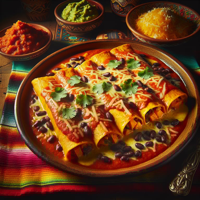 Butternut Squash and Black Bean Enchiladas