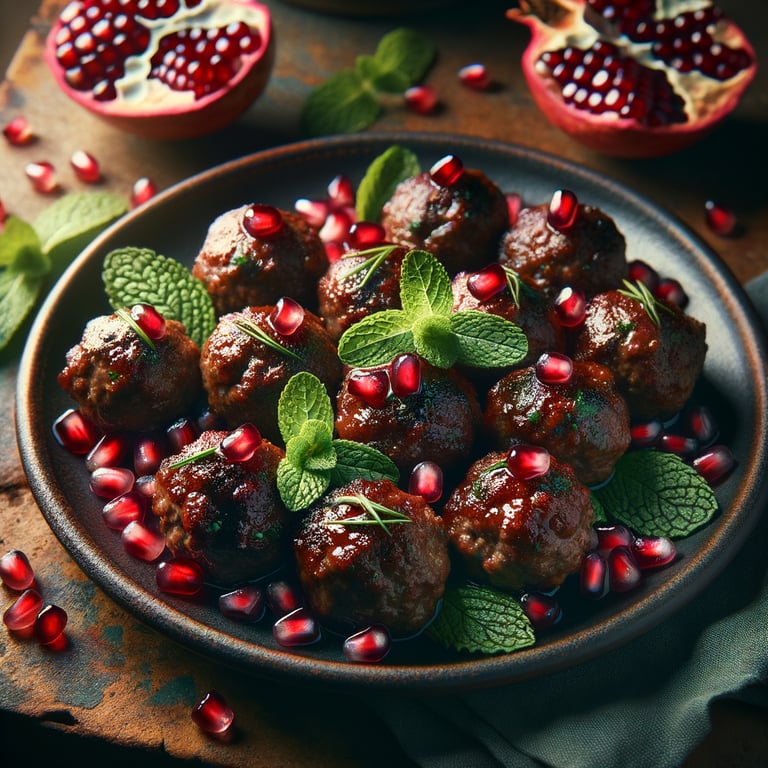 Pomegranate and Mint Lamb Meatballs