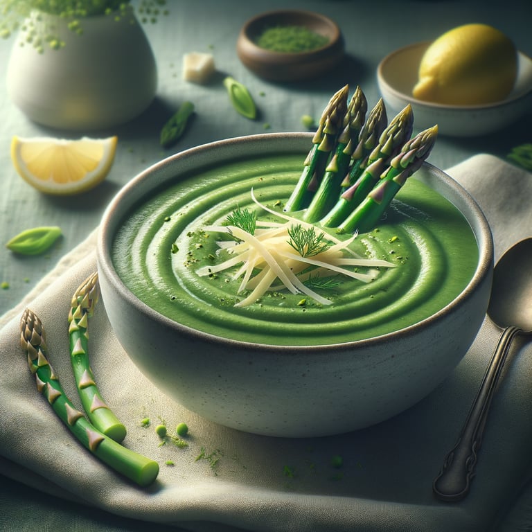 Creamy Asparagus Soup with Lemon and Parmesan