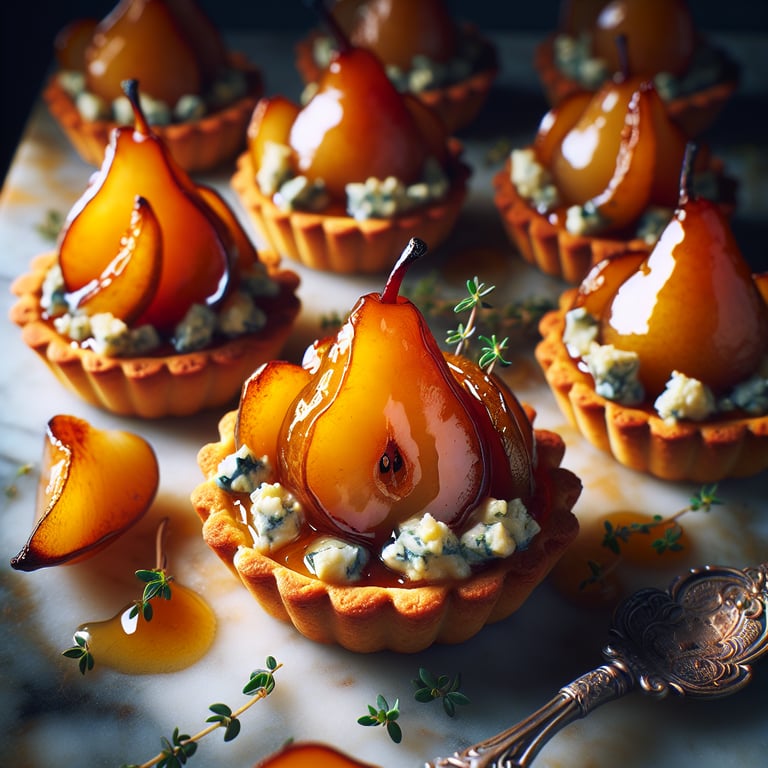 Caramelized Pear and Blue Cheese Tartlets