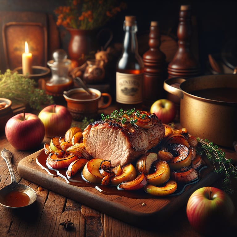 Roast Pork Tenderloin with Apples and Cider Gravy