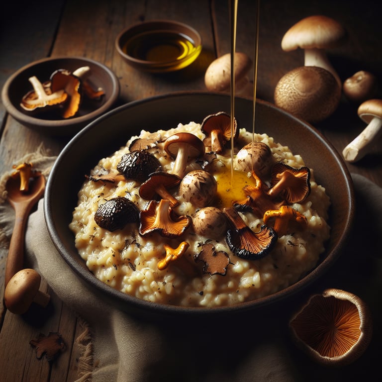 Wild Mushroom Risotto with Truffle Oil