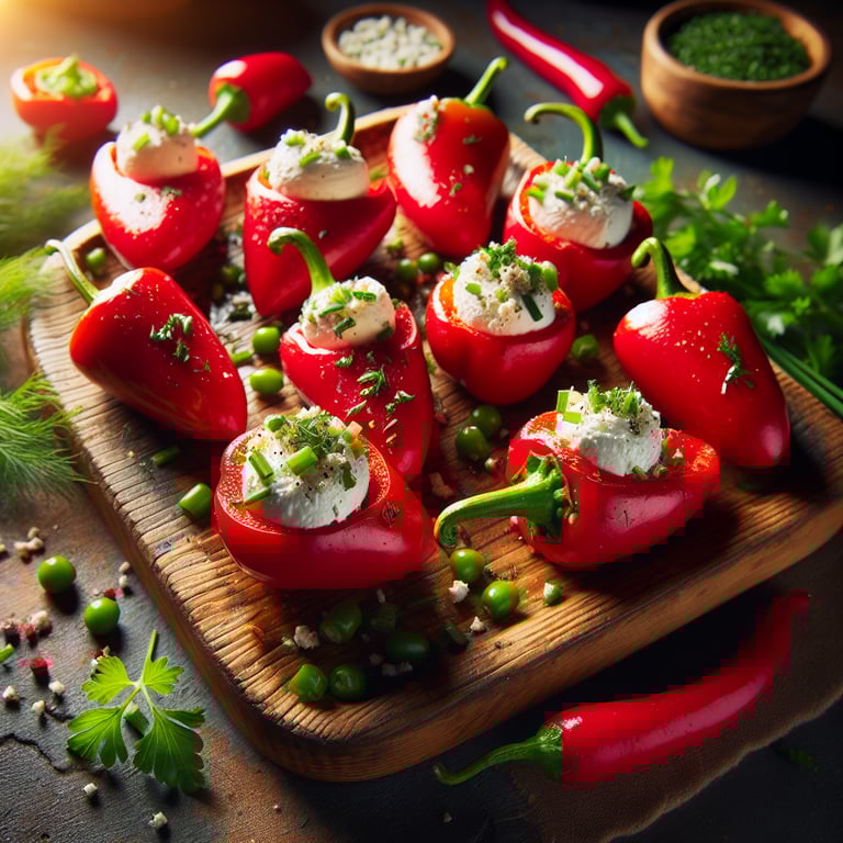 Herbed Goat Cheese Stuffed Peppadews