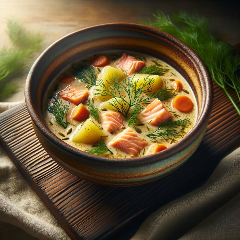 Creamy Dill and Salmon Soup
