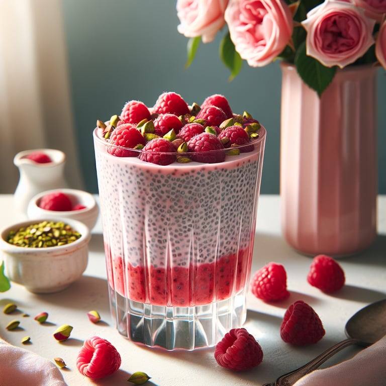 Raspberry Rose Chia Pudding