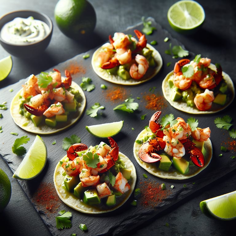 Lobster and Avocado Mini Tostadas