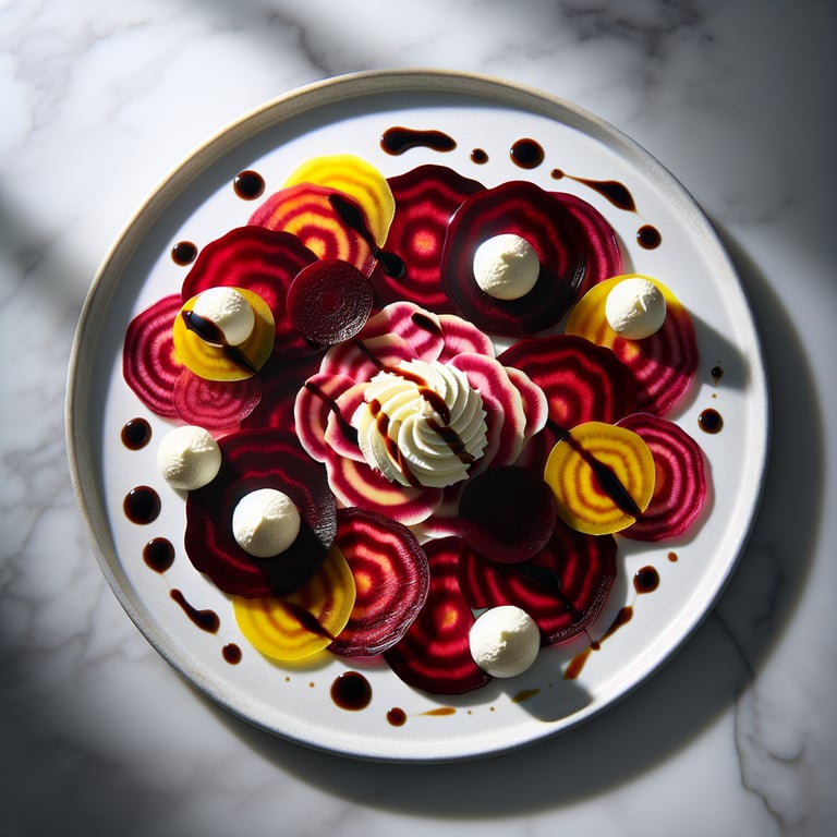 Beetroot Carpaccio with Goat Cheese Mousse