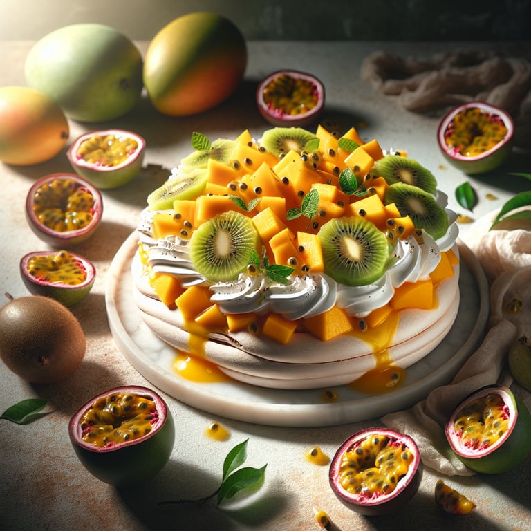 Tropical Fruit Pavlova