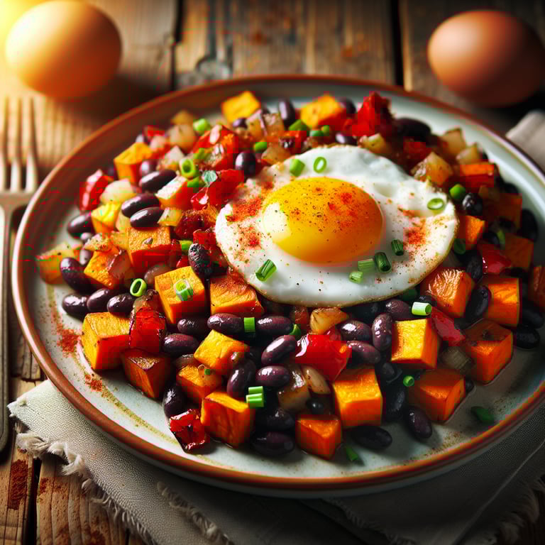 Sweet Potato and Black Bean Breakfast Hash