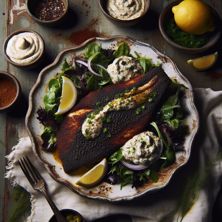 Blackened Catfish with Cajun Remoulade