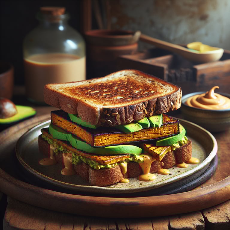 Smoky Tempeh Breakfast Sandwich