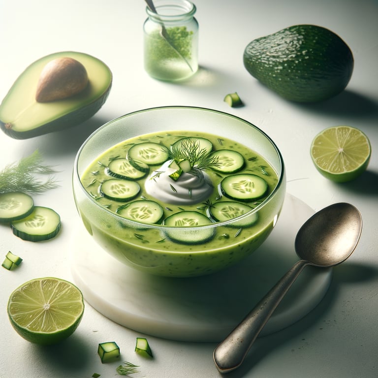 Chilled Avocado and Cucumber Soup