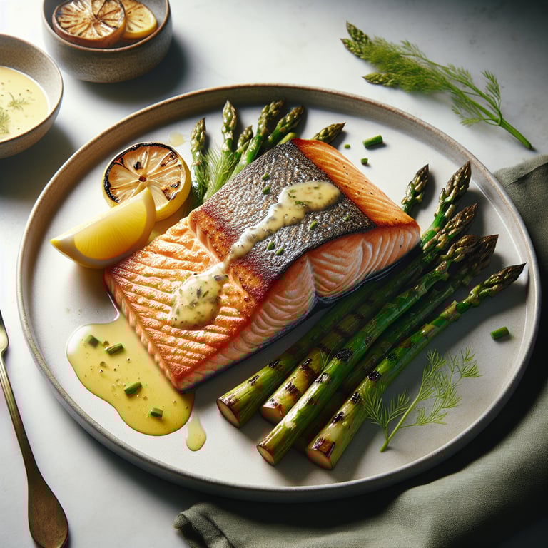 Pan-Seared Salmon with Asparagus and Lemon Butter