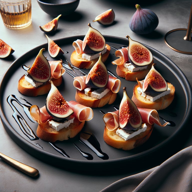 Balsamic Fig and Prosciutto Crostini