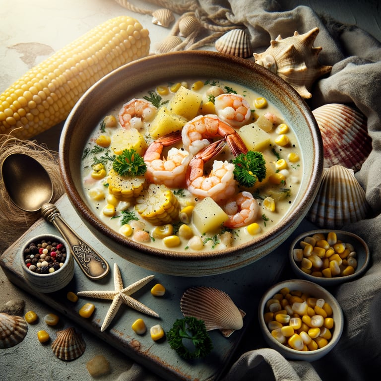 Seafood Chowder with Corn and Potatoes