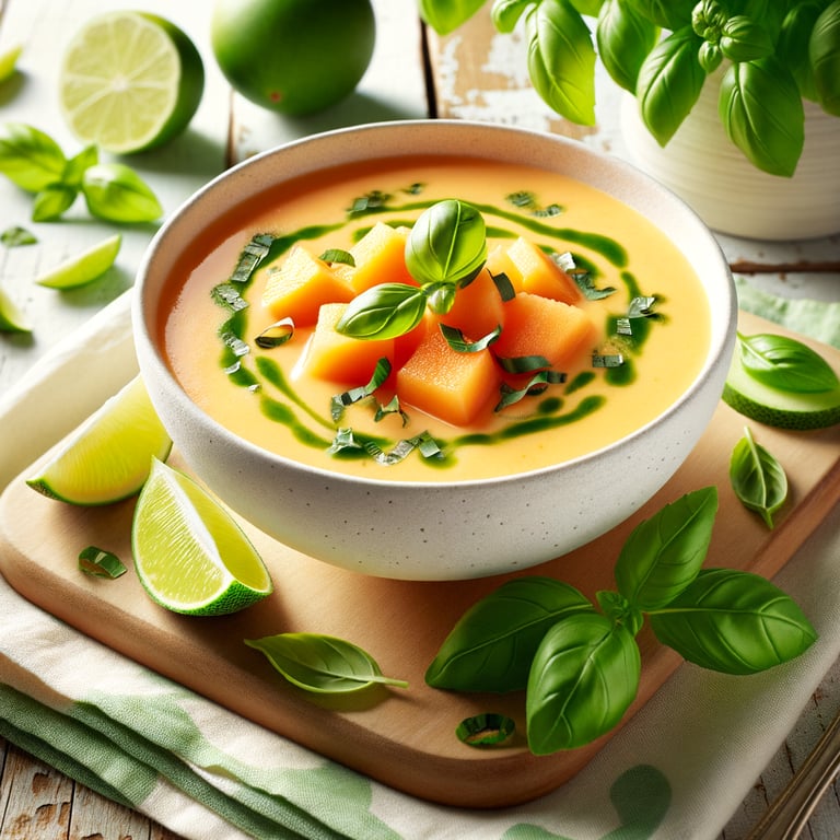 Chilled Melon and Basil Soup