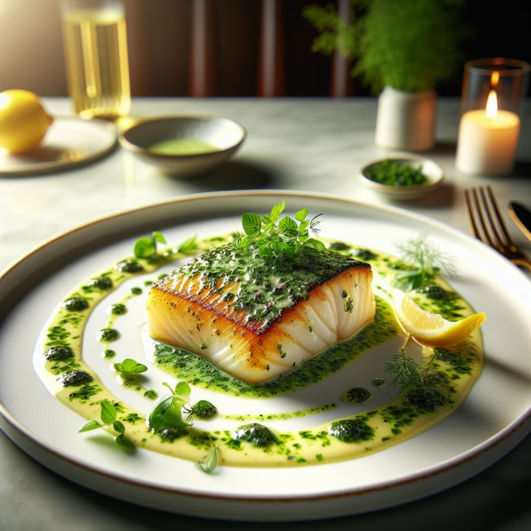 Herb-Crusted Halibut with Lemon Beurre Blanc