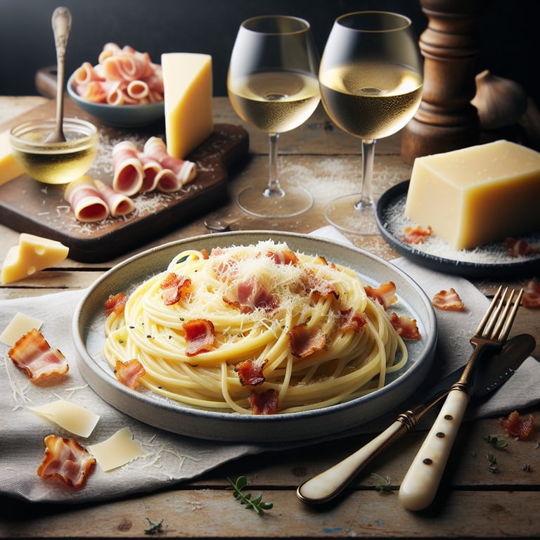 Spaghetti Carbonara with Crispy Pancetta