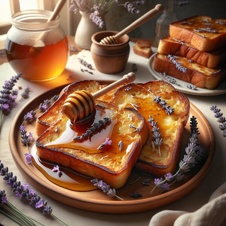 Sourdough French Toast with Lavender Honey