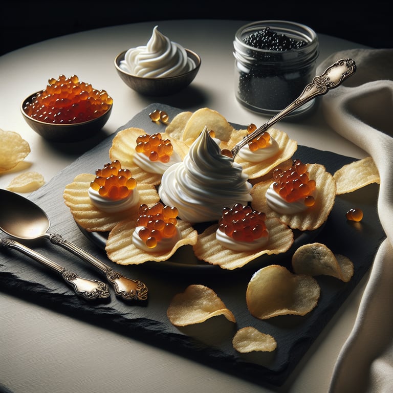 Caviar and Crme Frache Potato Chips