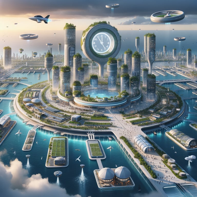 When will the first sustainable floating city be established?