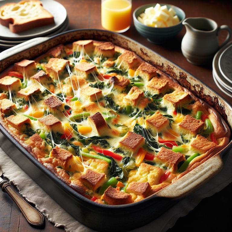 Vegetable and Gruyere Cheese Strata