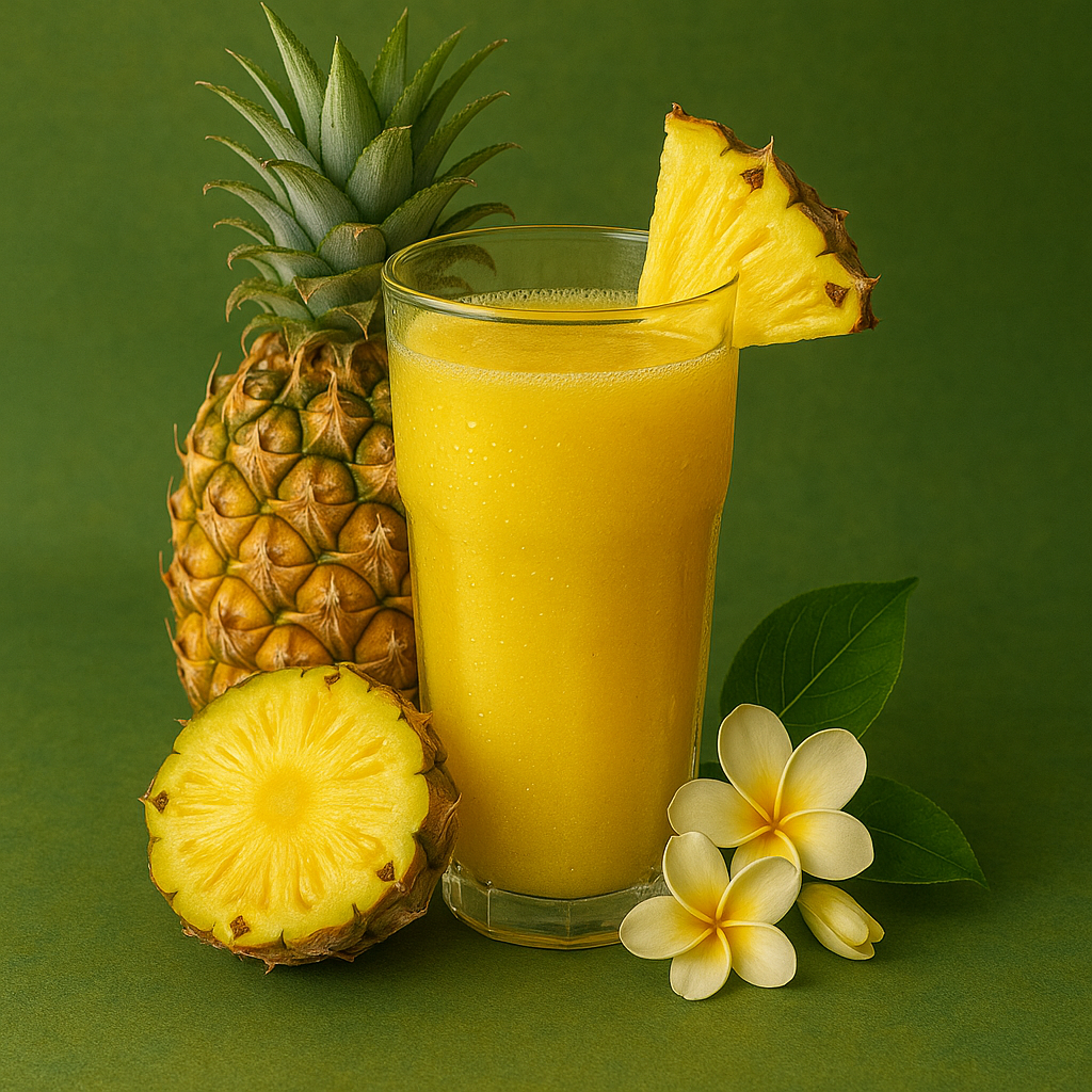 Vaso de Jugo de Piña Tropical